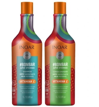 Inoar DUO Bombar Szampon 1000 ml Odżywka 1000 ml