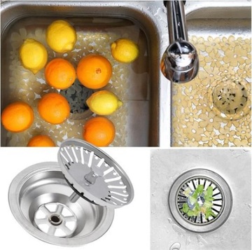 Sitko do Zlewozmywaka Srebrny KOREK OKRĄGŁYM do zlewu w kuchni SYFONU