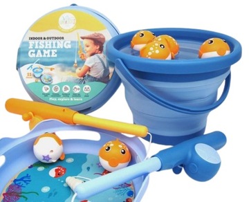 RYBKI MAGNETYCZNE W WIADERKU ZESTAW 11 EL. 2+ COMPACTOYS ŁOWIENIE WĘDKA