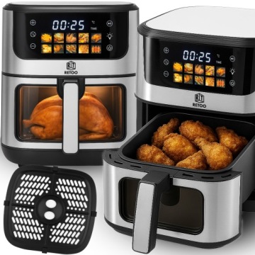Fritéza Bez Tuku Velká 6,5 L Trouba 1800 W Air Fryer 10 Programů