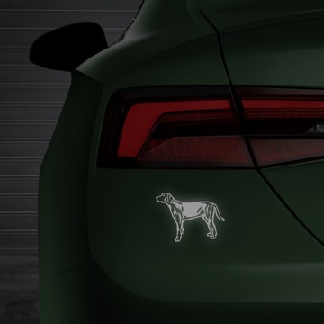 АВТОМОБИЛЬНАЯ НАКЛЕЙКА POLISH HOUND, СВЕТООТРАЖАЮЩАЯ ЧЕРНАЯ