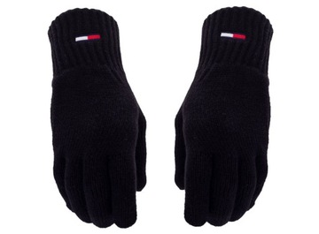 TOMMY HILFIGER RĘKAWICZKI MĘSKIE TJM FLAG GLOVES CZARNE