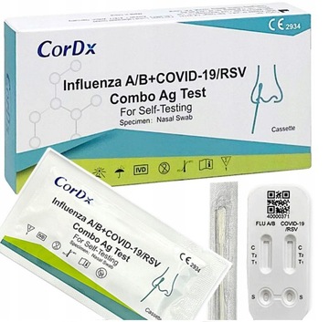 DOMOWY TEST COMBO COVID-19 GRYPA A+B RSV CordX