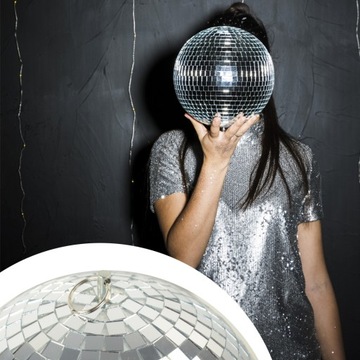 Декоративный зеркальный шар для дискотеки 20см с приводом Firefog