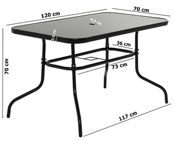 Набор садовой столовой мебели, 6 стульев, черный террасный стол.