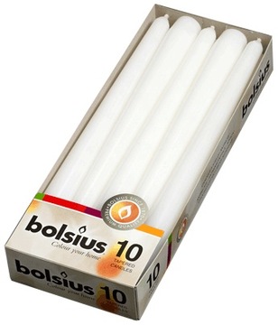 Bolsius Świeca stołowa SZPICA 245/24 BIAŁA A'10