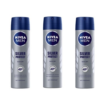 Antyperspirant męski NIVEA MEN Silver Protect x 3