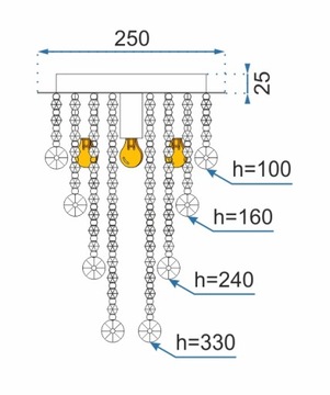 ПОДВЕСНОЙ ПОТОЛОЧНЫЙ СВЕТИЛЬНИК CRYSTAL GLAMOUR Chrome