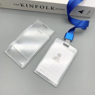 Прозрачный акриловый чехол для карты, держатель для бейджа, раздвижная компания