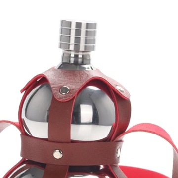 Негерметичная фляга для вина в форме тыквы, кожаный чехол, 500 мл 1,5 л, серебро