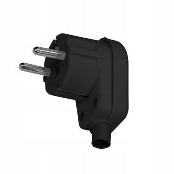 Wtyczka kątowa rozbieralna Uni-Schuko, czarna / OR-AE-13182/B