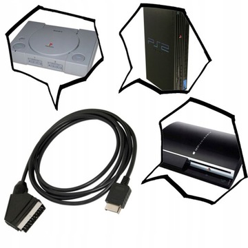 IRIS Kabel przewód True/Real RGB Euro/Scart do konsoli PSX PS1 PS2 PS3