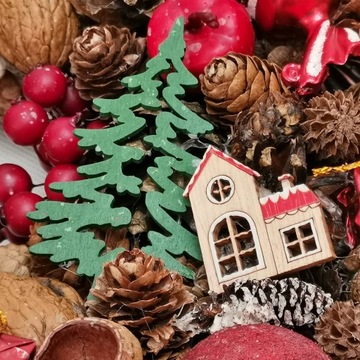 Рождественский венок, 35 см, новогоднее украшение, шишки