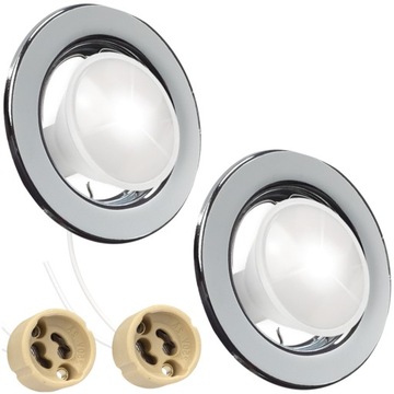 2x OCZKO SUFITOWE LED OPRAWKA + HALOGEN GU10