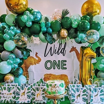 Зеленые золотые воздушные шары 60 шт. Свадебный набор для выпускного вечера Причастие Конфетти День рождения