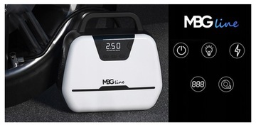 ПОРТАТИВНЫЙ АВТОМОБИЛЬНЫЙ КОМПРЕССОР 12 В / 230 В, светодиодный ЖК-дисплей