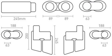 ДВУХСТОРОННИЙ ВЫХЛОПНЫЙ НАКОНЕЧНИК ДВОЙНОЙ 2X 89 мм
