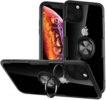 Etui Pancerne Clear Carbon Ring Xiaomi Redmi Note 9s / Note 9 Pro