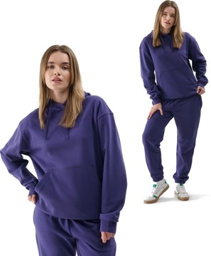 Bluza 4F z kapturem oversize unisex U1161 fioletowy M
