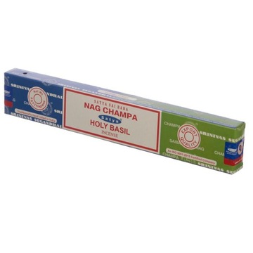 Kadzidełka Satya Nag Champa & Holy Basil Święta Bazylia 2 zapachy