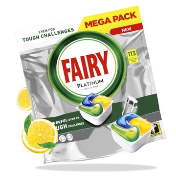 KAPSUŁKI DO ZMYWARKI FAIRY PLATINUM ALL IN ONE 113 SZT - SKUTECZNE