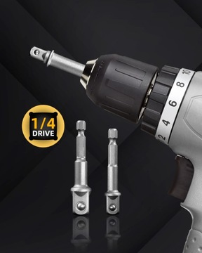 Адаптер для крышек для отвертки HEX 1/2 3/8 1/4