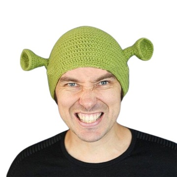 Ręcznie dzianinowa czapka shrek unisex