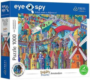 Szczegółowe PUZZLE Sneaky Peekers: Amsterdam 1000-EL. Trefl WYSOKA JAKOŚĆ