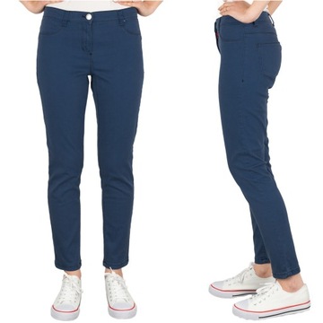 Aeropostale Lekkie Granatowe Spodnie Chinosy Bawełniane z Konopią XXL 44