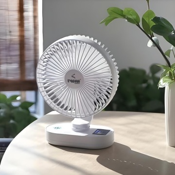 Тихий настольный вентилятор USB со светодиодной подсветкой, 3000 мАч