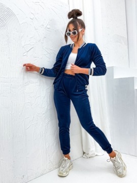 ЖЕНСКИЙ ВЕЛЮРОВЫЙ СПОРТИВНЫЙ КОМПЛЕКТ, СВИТШОТ-БОМБЕР НА МОЛНИИ, ЦВЕТА M/38