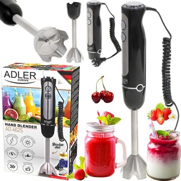 MOCNY BLENDER RĘCZNY ROBOT CZARNY STALOWY 1500W