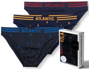 ATLANTIC 3MP-098 Slipy SPORT 3 pak baw. granat M