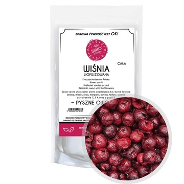 Wiśnia cała liofilizowana pyszne owoce - 100g