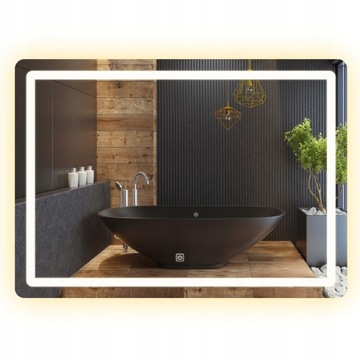 Lustro wiszące P10407 LED 80x60 cm podświetlane prostokątne