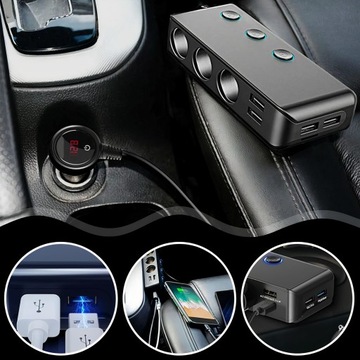 РАЗЪЕМ ПРИКУРИВАТЕЛЯ 12-24В 4xUSB QC PD