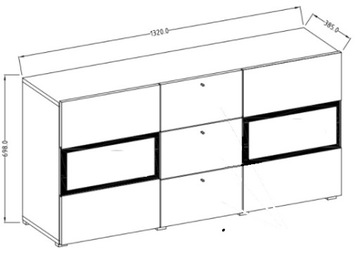 КОМОД BAROS 132 см, белый глянец, LED, современный