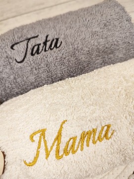 PREZENT ZESTAW RĘCZNIK DZIEŃ MAMY I TATY Z HAFTEM MATKI OJCA UPOMINEK BOX