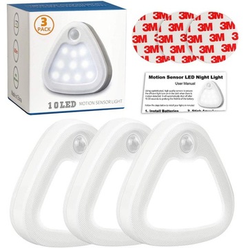 3x БАТАРЕИ БЕСПРОВОДНОЙ СВЕТОДИОДНЫЙ ДАТЧИК ДВИЖЕНИЯ ЛАМПА