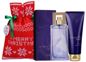 AVON ATTRACTION GAME EDP 50ML+ BALSAM 150 ML ZESTAW PREZENT DLA NIEJ PIĘKNY