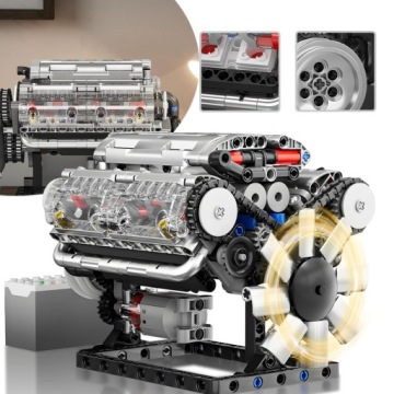 V8 Hračka Z Kostek, Sada Pro Montáž Auta, Benzínový Motor