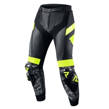 SPODNIE SKÓRZANE REBELHORN REBEL BLACK/FLO YELLOW