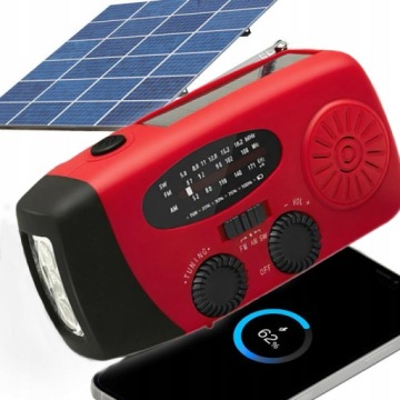 Nouzové solární rádio Am Fm Sos s Usb nabíječkou 2000 mAh