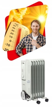 ЭЛЕКТРИЧЕСКИЙ ТЕРМОСТАТ МАСЛЯНОГО РАДИАТОРА 1500 Вт, 7 ПЛАСТИН МАСЛЯНОГО РАДИАТОРА