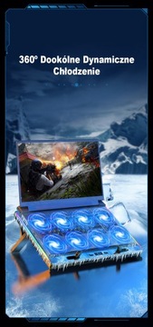 ОХЛАЖДАЮЩАЯ ПОДСТАВКА ДЛЯ НОУТБУКА 12–17 ФУТОВ 8xVENT LED