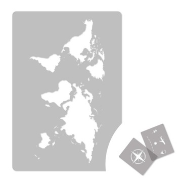 Трафарет для рисования MULTIPLE XL 59x95см УЗОР ПУТЕШЕСТВИЕ Земля КАРТА МИРА