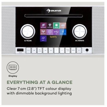 AUNA CONNECT CD MKII ИНТЕРНЕТ-РАДИО CD FM BT MP3 DAB+ SPOTIFY
