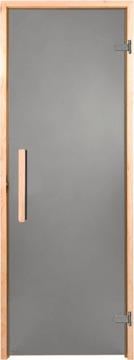 Drzwi do sauny Premium 8x20 GRAFIT szare szkło Sosna 79x199 cm antaba 50 cm