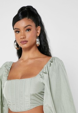 Корсетный топ MISSGUIDED с длинными рукавами, размер 42