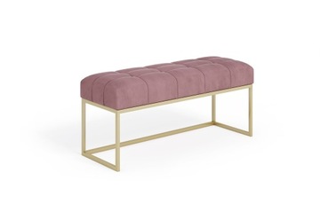 Ławka pufa tapicerowana loft metal ZŁOTY PT PIK 100x30x44